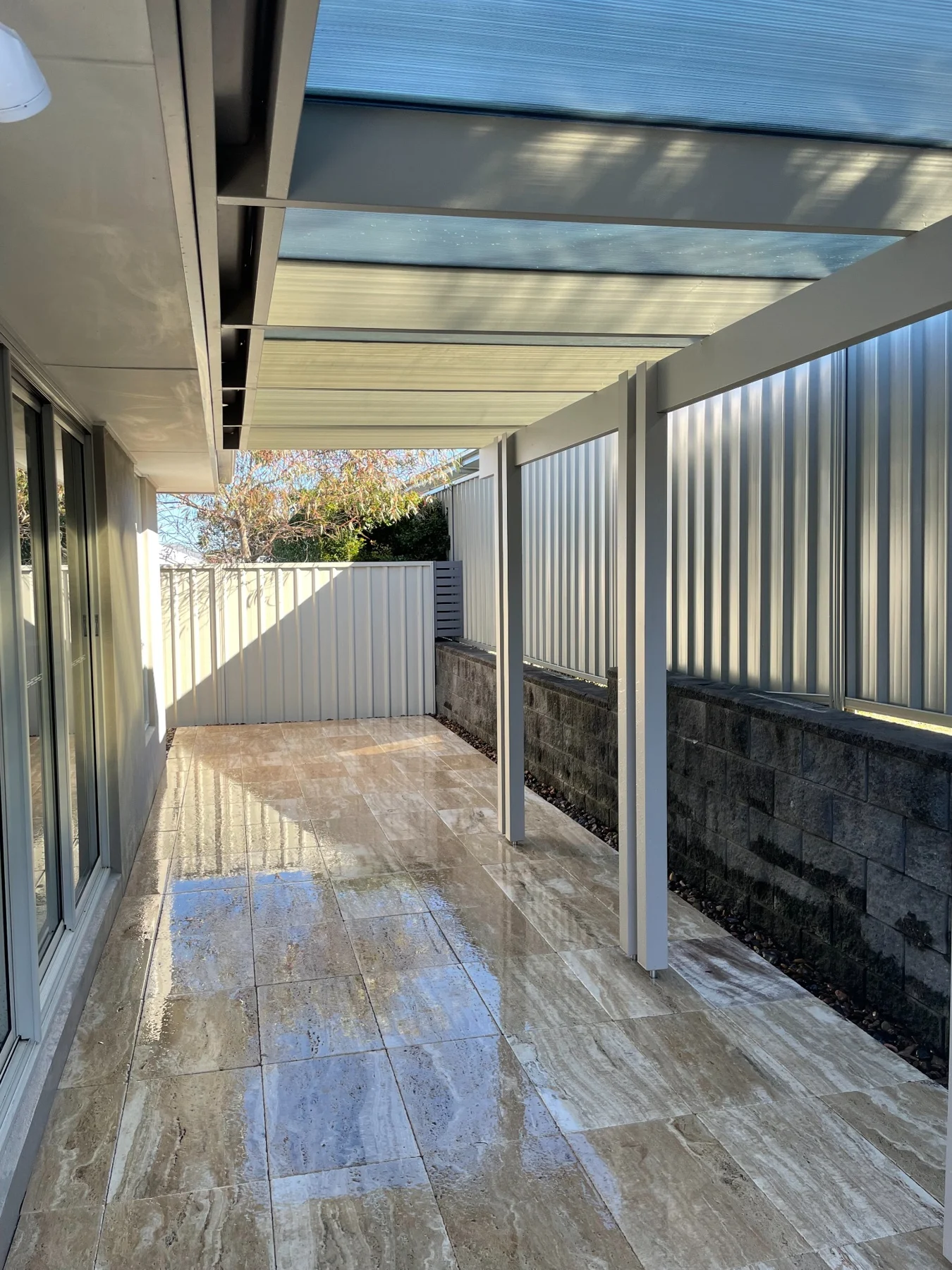 An outdoor room, under cover