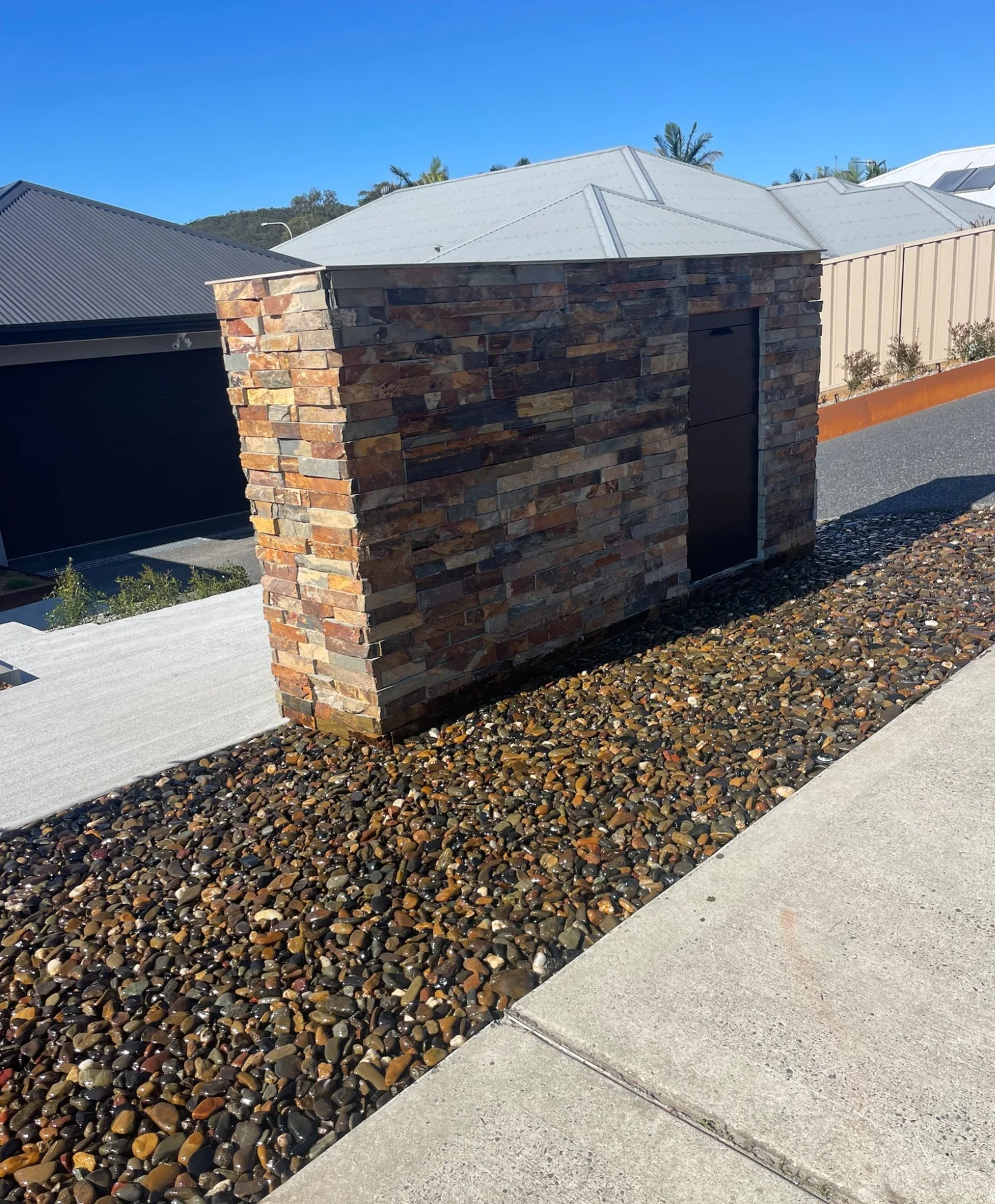 Natural stone wall detail showing individual stone textures and fitted corners